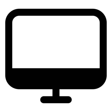 Ekran Simgesi, Beyaz Arkaplanda Basit Vektör İllüstrasyonu