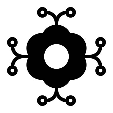 Çiçek Taç Simgesi, Beyaz Arkaplanda Basit Vektör İllüstrasyonu