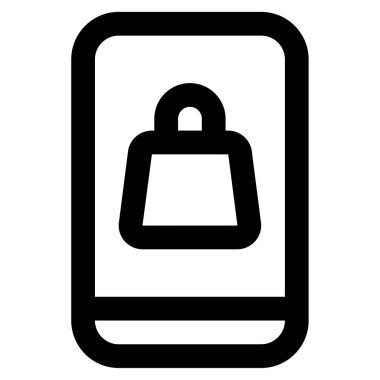 Çevrimiçi Alışveriş Simgesi, Beyaz Arkaplanda Basit Vektör Resimleri