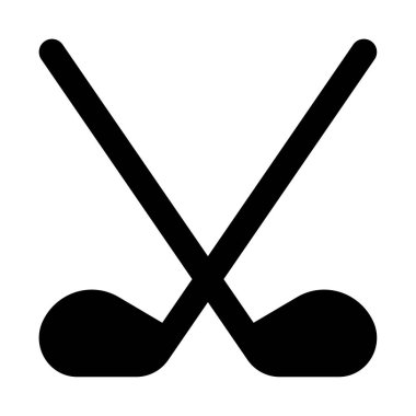 Golf Kulübü Simgesi, Beyaz Arkaplanda Basit Vektör İllüstrasyonu