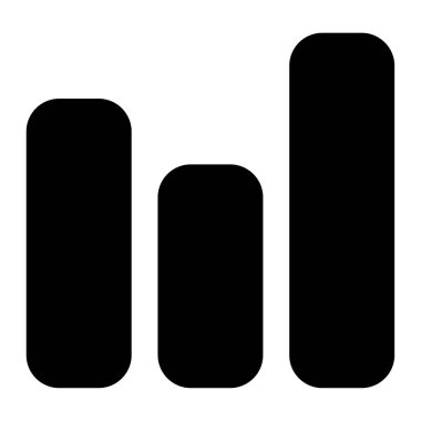 Grafik Simgesi, Beyaz Arkaplan Basit Vektör İllüstrasyonu