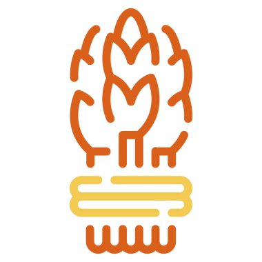 Asparagus Simgesi, Beyaz Arkaplanda Basit Vektör İllüstrasyonu