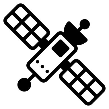 Uydu Simgesi, Beyaz Arkaplanda Basit Vektör Resimleri