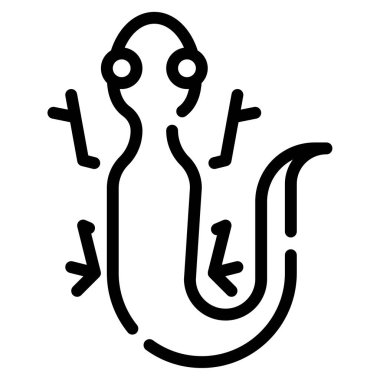 Kertenkele Simgesi, Beyaz Arkaplanda Basit Vektör İllüstrasyonu