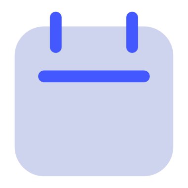 Takvim simgesi, beyaz arkaplanda basit vektör illüstrasyonu