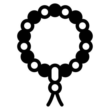 Dua Zinciri Simgesi, Beyaz Arkaplanda Basit Vektör İllüstrasyonu