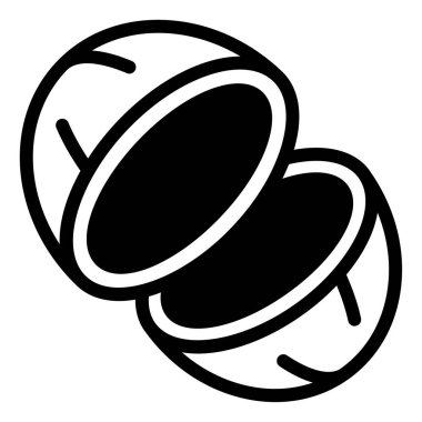 Hindistan cevizi Simgesi, Beyaz Arkaplanda Basit Vektör İllüstrasyonu