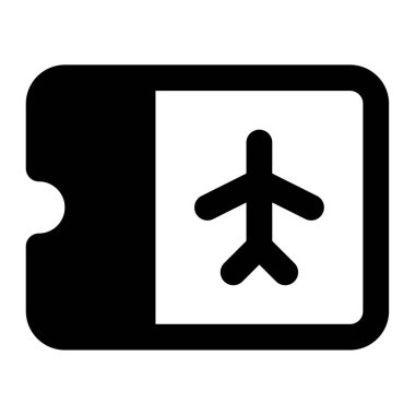 Biniş Kartı Simgesi, Beyaz Arkaplanda Basit Vektör ResmiComment