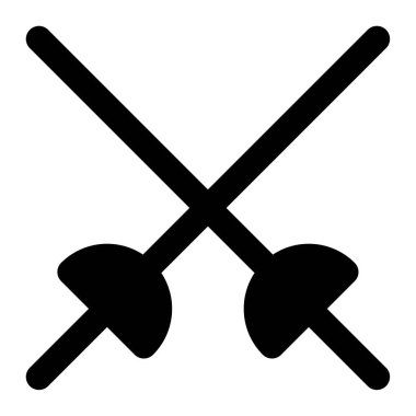 Kılıç Simgesi, Beyaz Arkaplanda Basit Vektör İllüstrasyonu