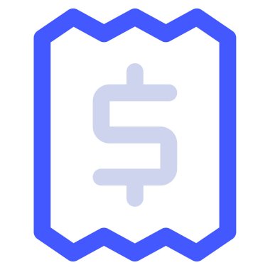 Fatura Simgesi, Beyaz Arkaplanda Basit Vektör İllüstrasyonu