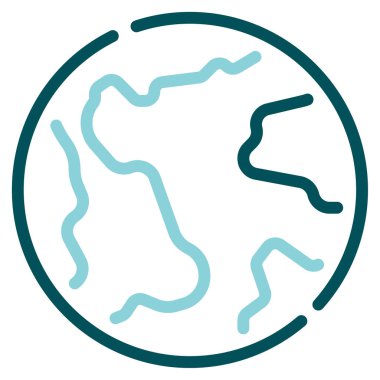 Küresel Simge, Beyaz Arkaplanda Basit Vektör İllüstrasyonu