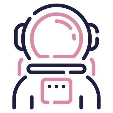 Astronot Simgesi, Beyaz Arkaplanda Basit Vektör İllüstrasyonu