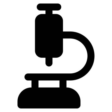 Mikroskop Simgesi, Beyaz Arkaplanda Basit Vektör İllüstrasyonu