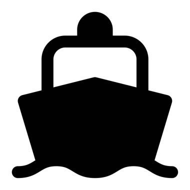 Seyahat Gemisi Simgesi, Beyaz Arkaplanda Basit Vektör İllüstrasyonu