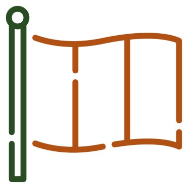 İrlanda Bayrak Simgesi, Beyaz Arkaplanda Basit Vektör İllüstrasyonu