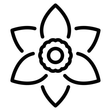 Nergis Simgesi, Beyaz Arkaplanda Basit Vektör İllüstrasyonu