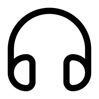 Kulaklık Simgesi, Beyaz Arkaplanda Basit Vektör İllüstrasyonu