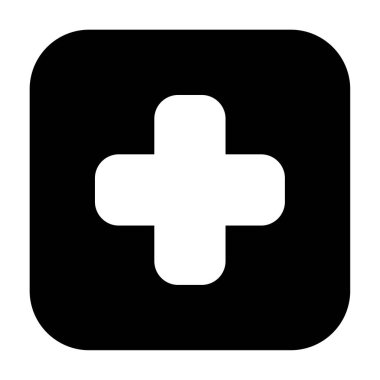 Tıbbi Çapraz Simge, Beyaz Arkaplan Basit Vektör İllüstrasyonu