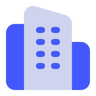 Şehir Görünümü Simgesi, Beyaz Arkaplanda Basit Vektör İllüstrasyonu