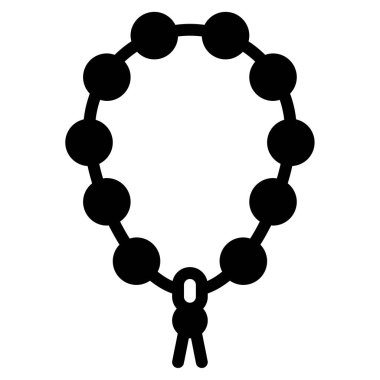 Dua Boncukları Simgesi, Beyaz Arkaplanda Basit Vektör İllüstrasyonu