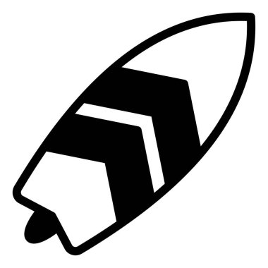 Sörf tahtası Simgesi, Beyaz Arkaplanda Basit Vektör İllüstrasyonu