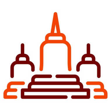 Tapınak Simgesi, Beyaz Arkaplanda Basit Vektör İllüstrasyonu