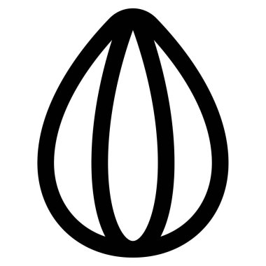 Badem Simgesi, Beyaz Arkaplanda Basit Vektör İllüstrasyonu