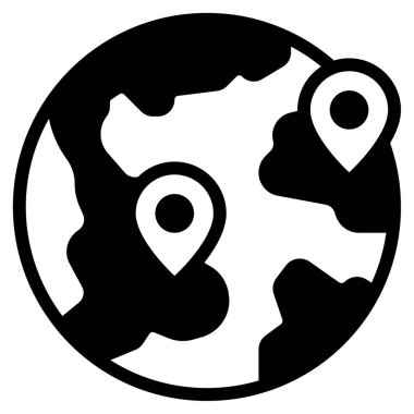 Harita Simgesi, Beyaz Arkaplanda Basit Vektör İllüstrasyonu  