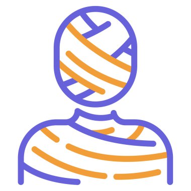 Mumya Simgesi, Beyaz Arkaplanda Basit Vektör İllüstrasyonu