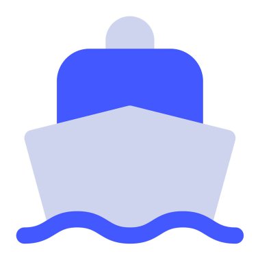 Seyahat Gemisi Simgesi, Beyaz Arkaplanda Basit Vektör İllüstrasyonu