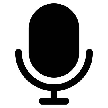 Mikrofon Simgesi, Beyaz Arkaplanda Basit Vektör İllüstrasyonu