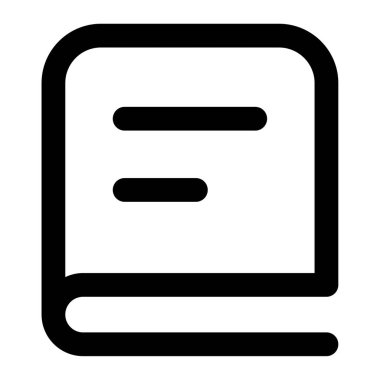 Kitap Simgesi, Beyaz Arkaplanda Basit Vektör İllüstrasyonu