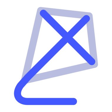 Kiteboard Simgesi, Beyaz Arkaplanda Basit Vektör İllüstrasyonu