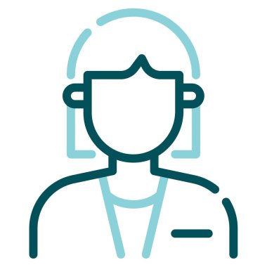 Hemşire Simgesi, Beyaz Arkaplanda Basit Vektör İllüstrasyonu