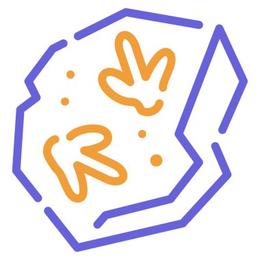 Fosil Simgesi, Beyaz Arkaplanda Basit Vektör İllüstrasyonu