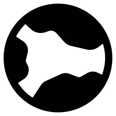 Küresel Simge, Beyaz Arkaplanda Basit Vektör İllüstrasyonu