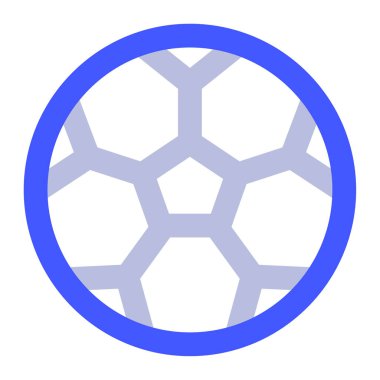  Futbol Topu Simgesi, Beyaz Arkaplanda Basit Vektör İllüstrasyonu