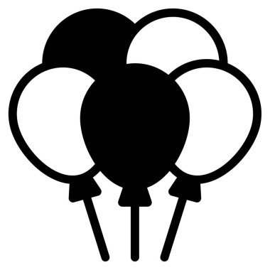 Balon Simgesi, Beyaz Arkaplanda Basit Vektör İllüstrasyonu