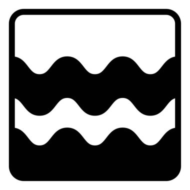 Dalga Simgesi, Beyaz Arkaplanda Basit Vektör İllüstrasyonu