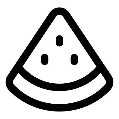 Karpuz Simgesi, Beyaz Arkaplanda Basit Vektör İllüstrasyonu