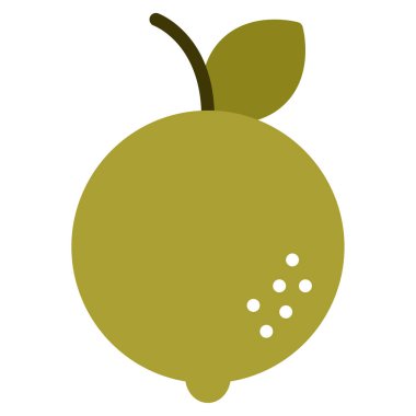 Kireç Simgesi, Beyaz Arkaplanda Basit Vektör İllüstrasyonu