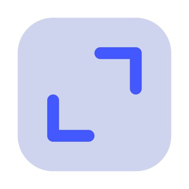 Beyaz Arkaplanda Tam Ekran Simgesi, Basit Vektör İllüstrasyonu