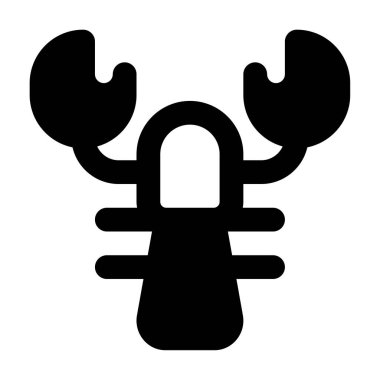 Istakoz Simgesi, Beyaz Arkaplanda Basit Vektör İllüstrasyonu