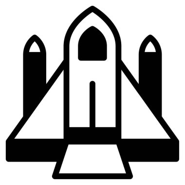 Uzay Gemisi Simgesi, Beyaz Arkaplanda Basit Vektör ResmiComment