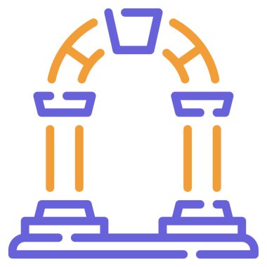 Archway Simgesi, Beyaz Arkaplanda Basit Vektör İllüstrasyonu