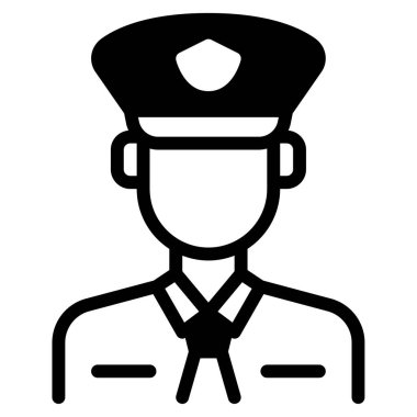 Polis Simgesi, Beyaz Arkaplanda Basit Vektör İllüstrasyonu