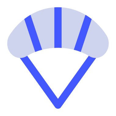 Paraşüt Simgesi, Beyaz Arkaplanda Basit Vektör İllüstrasyonu