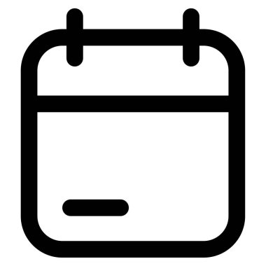 Takvim simgesi, beyaz arkaplanda basit vektör illüstrasyonu