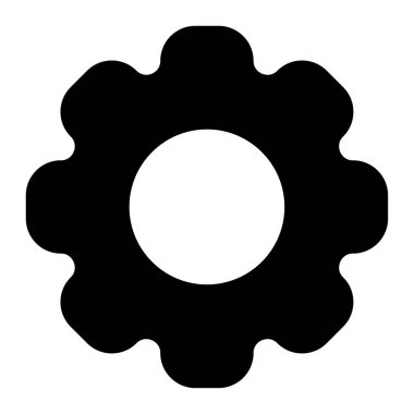 Dişli Simgesi, Beyaz Arkaplanda Basit Vektör İllüstrasyonu