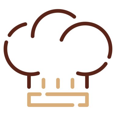 Şef Şapka Simgesi, Beyaz Arkaplanda Basit Vektör İllüstrasyonu